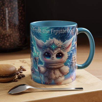 Accent Mug (11, 15oz) Frost the Frostbringer Fairyland Guardian, Magical and Fantasy Mug