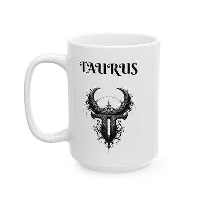 Taurus Ceramic Mug, (11oz, 15oz)