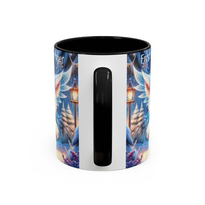 Accent Mug (11, 15oz) Frost the Frostbringer Fairyland Guardian, Magical and Fantasy Mug