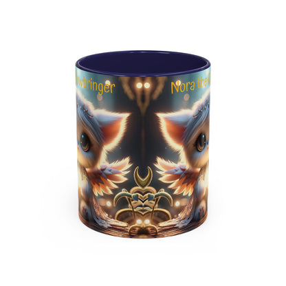 Accent Coffee Mug (11, 15oz) Nora the Glowbringer Fairyland Guardian, Magical and Fantasy Mug