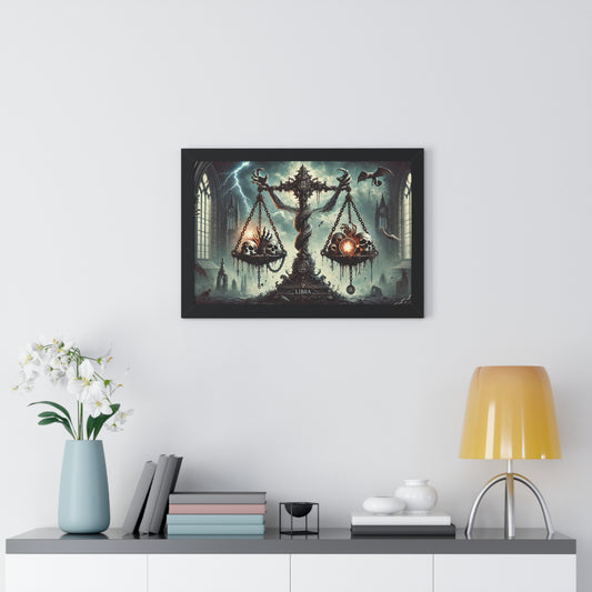 Happy Halloween Framed Horizontal Poster Libra