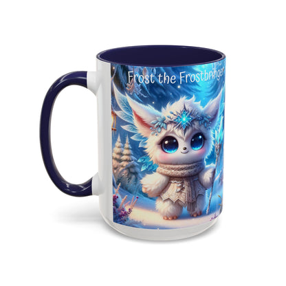 Accent Mug (11, 15oz) Frost the Frostbringer Fairyland Guardian, Magical and Fantasy Mug