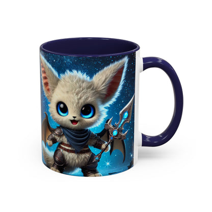 Accent Coffee Mug (11, 15oz) Valor the Valiant Fairyland Guardian, Magical and Fantasy Mug