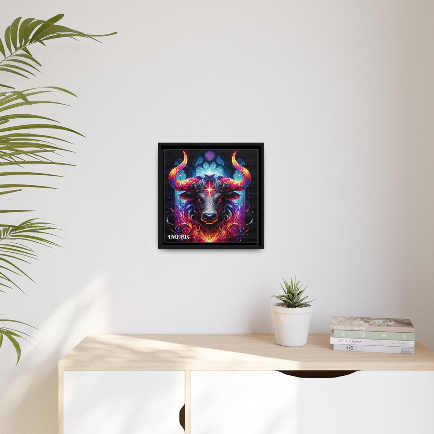 TAURUS SIGN Matte Canvas, Black Frame