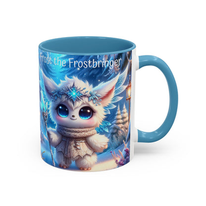 Accent Mug (11, 15oz) Frost the Frostbringer Fairyland Guardian, Magical and Fantasy Mug