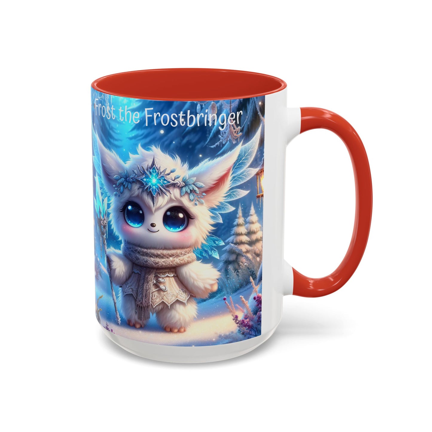 Accent Mug (11, 15oz) Frost the Frostbringer Fairyland Guardian, Magical and Fantasy Mug