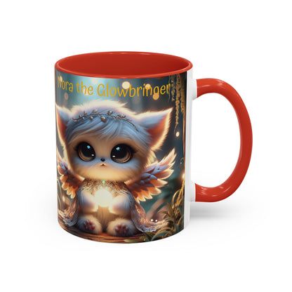 Accent Coffee Mug (11, 15oz) Nora the Glowbringer Fairyland Guardian, Magical and Fantasy Mug