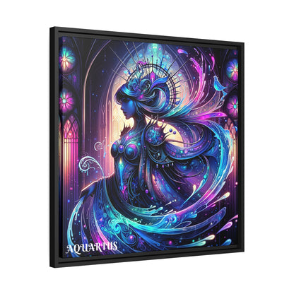 AQUARIUS Matte Canvas, Black Frame