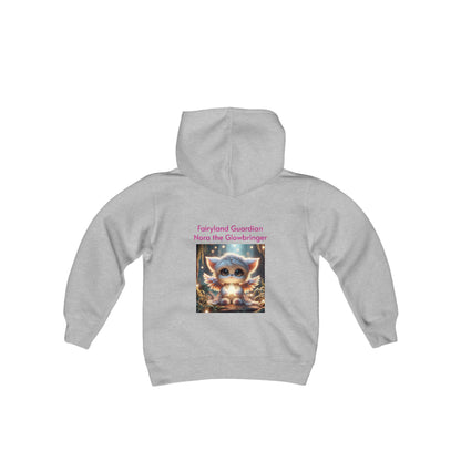 Youth Heavy Blend Hooded Sweatshirt Nora the Glowbringer