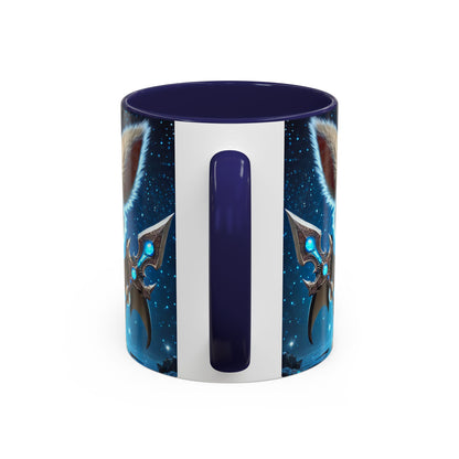 Accent Coffee Mug (11, 15oz) Valor the Valiant Fairyland Guardian, Magical and Fantasy Mug