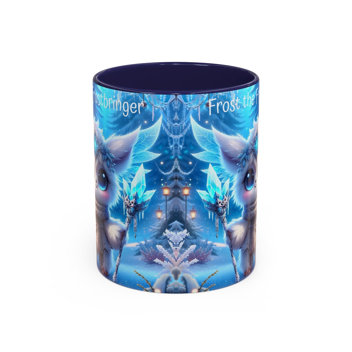 Accent Mug (11, 15oz) Frost the Frostbringer Fairyland Guardian, Magical and Fantasy Mug