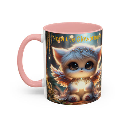 Accent Coffee Mug (11, 15oz) Nora the Glowbringer Fairyland Guardian, Magical and Fantasy Mug