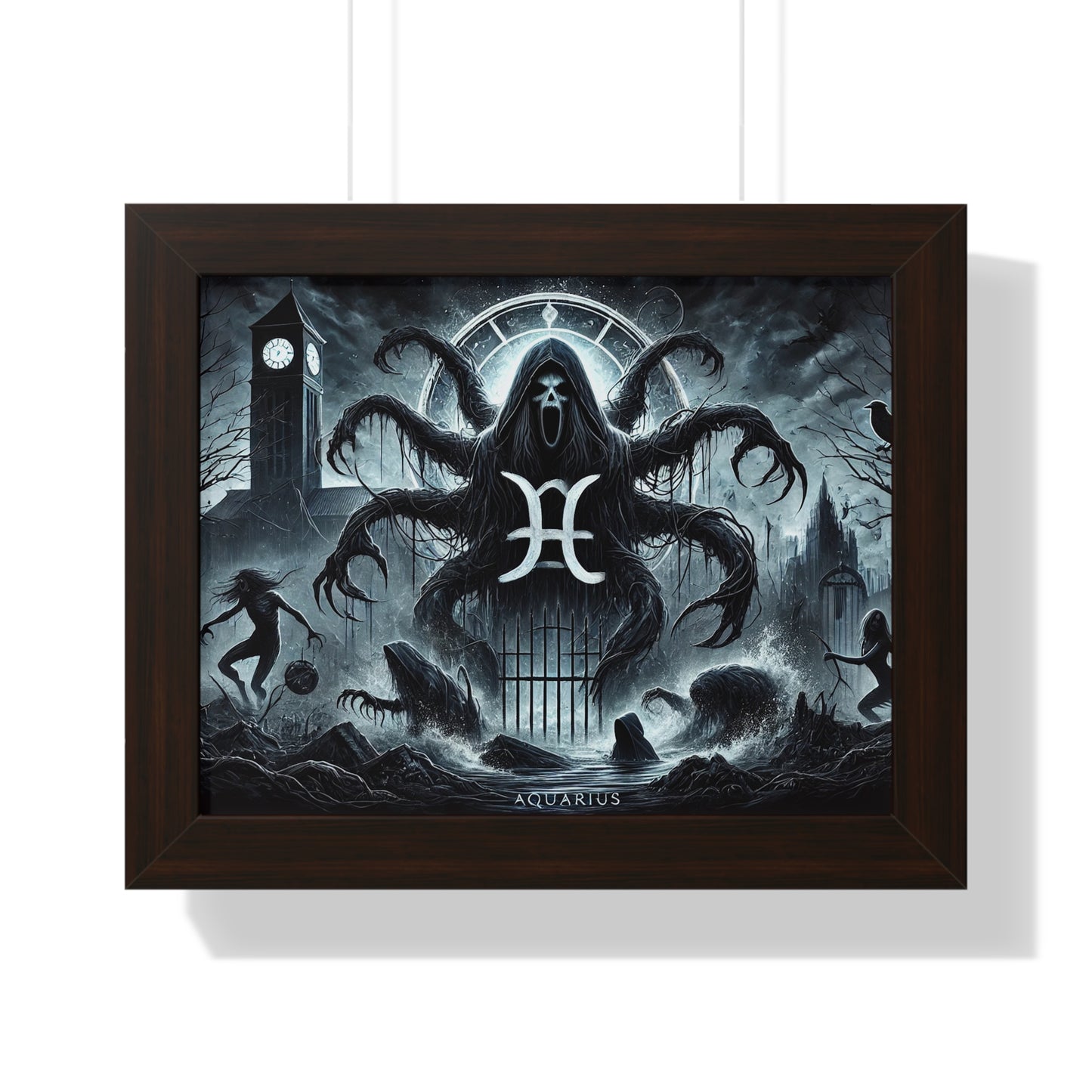 Happy Halloween Framed Horizontal Poster Aquarius