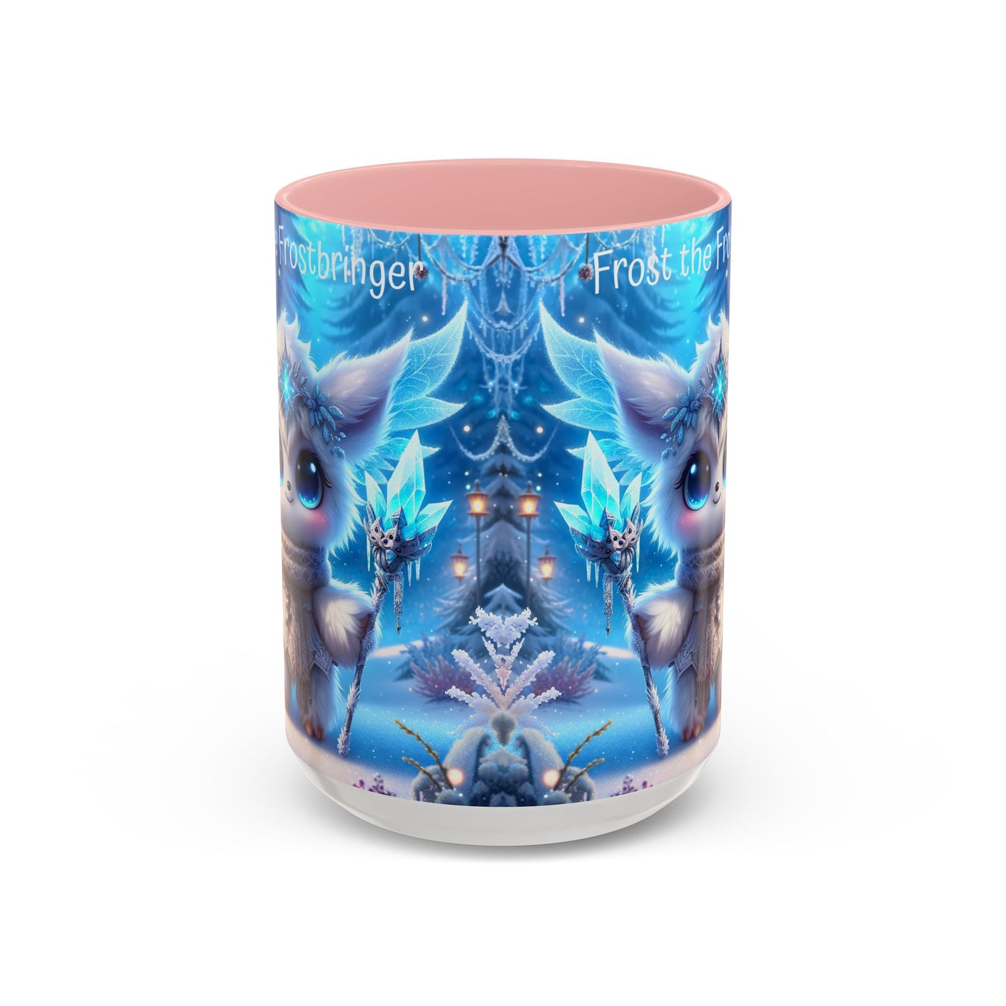 Accent Mug (11, 15oz) Frost the Frostbringer Fairyland Guardian, Magical and Fantasy Mug