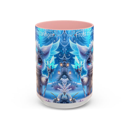 Accent Mug (11, 15oz) Frost the Frostbringer Fairyland Guardian, Magical and Fantasy Mug