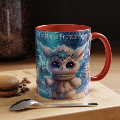 Accent Mug (11, 15oz) Frost the Frostbringer Fairyland Guardian, Magical and Fantasy Mug