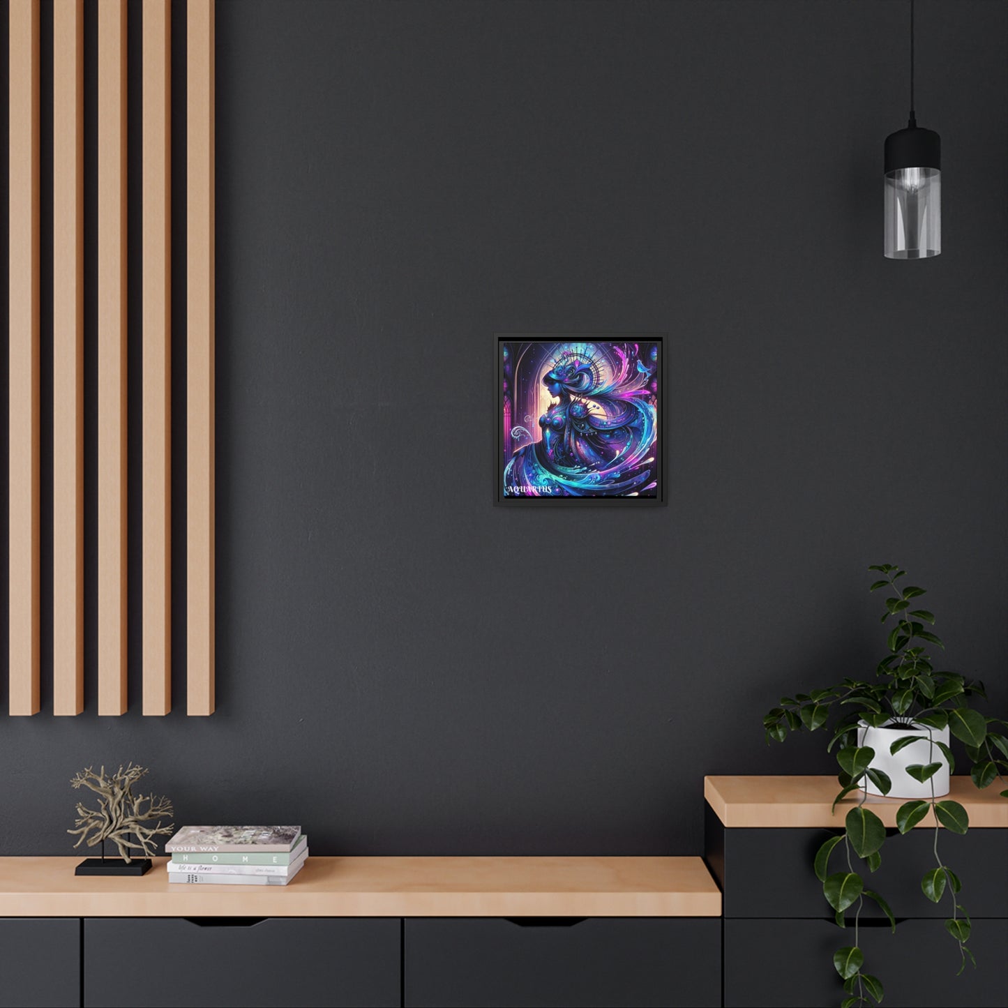 AQUARIUS Matte Canvas, Black Frame