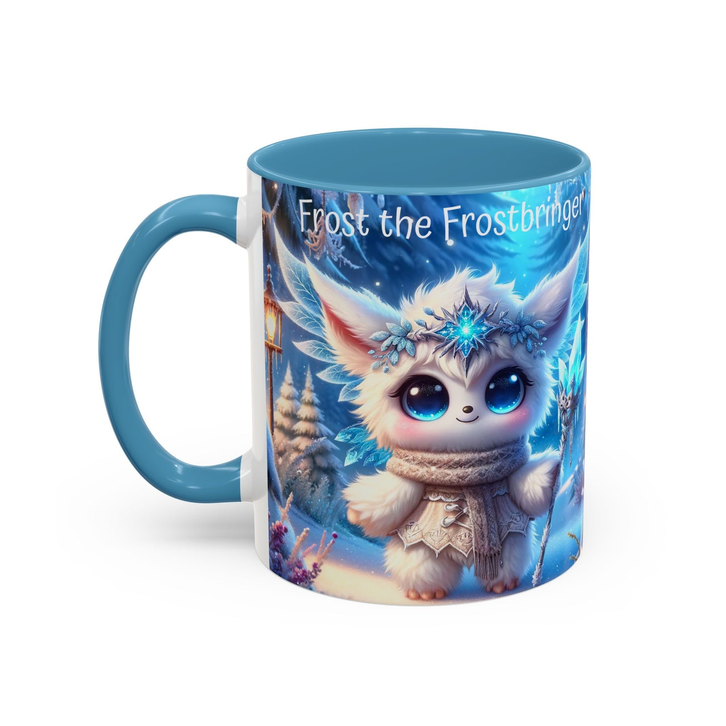 Accent Mug (11, 15oz) Frost the Frostbringer Fairyland Guardian, Magical and Fantasy Mug