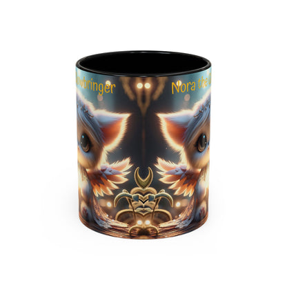 Accent Coffee Mug (11, 15oz) Nora the Glowbringer Fairyland Guardian, Magical and Fantasy Mug