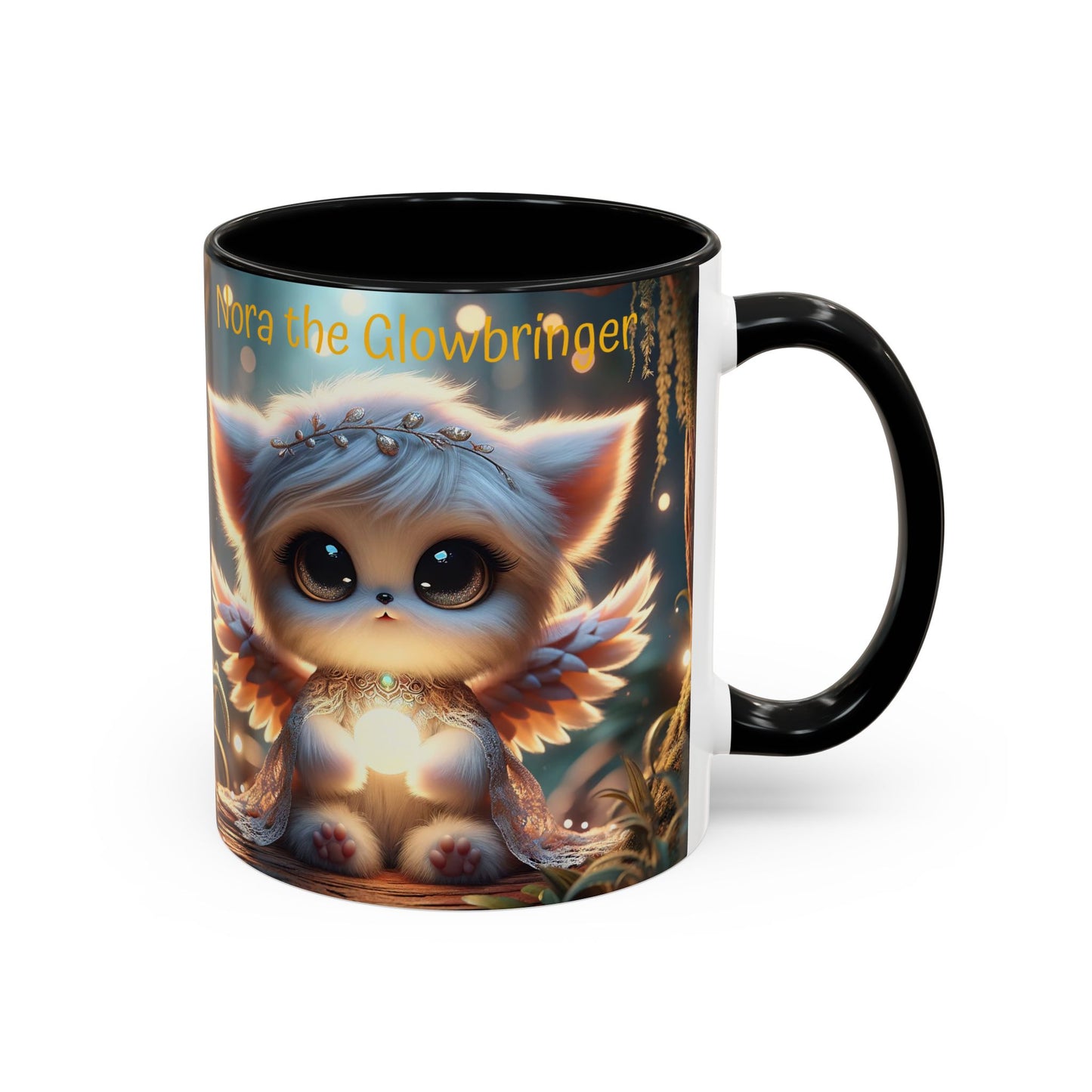 Accent Coffee Mug (11, 15oz) Nora the Glowbringer Fairyland Guardian, Magical and Fantasy Mug