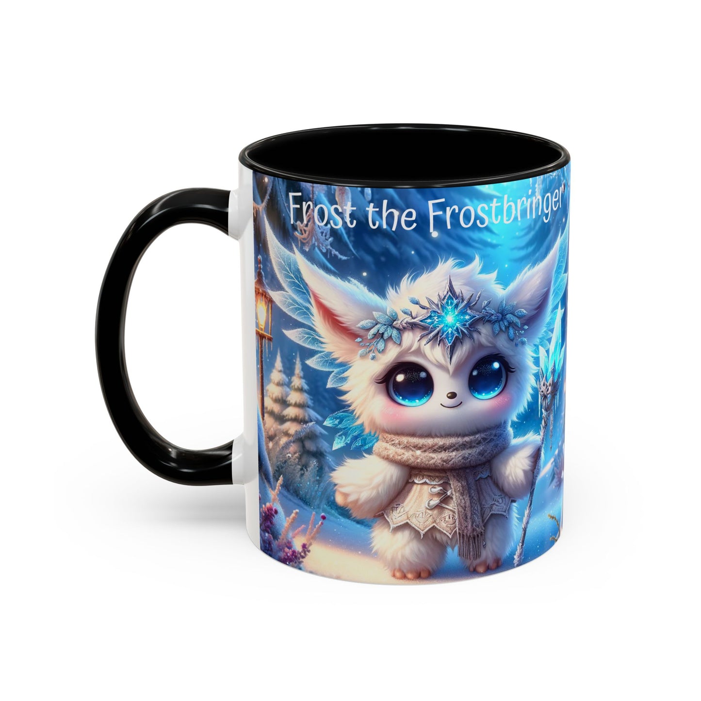 Accent Mug (11, 15oz) Frost the Frostbringer Fairyland Guardian, Magical and Fantasy Mug