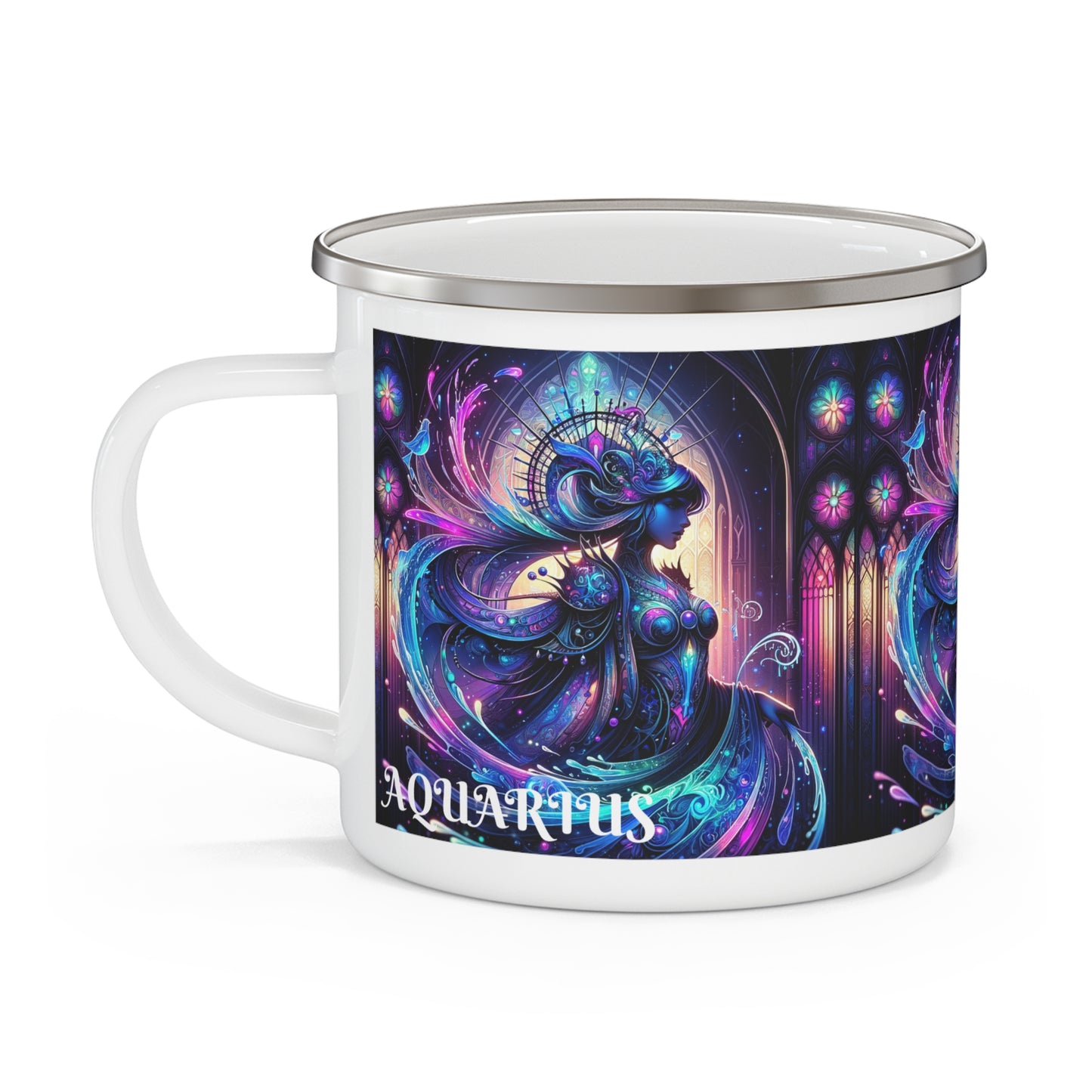 AQUARIUS Enamel Camping Mug