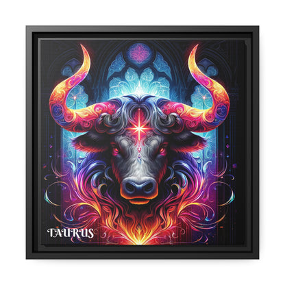 TAURUS SIGN Matte Canvas, Black Frame