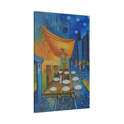 Cafeteria Night Matte Canvas, Stretched, 0.75"