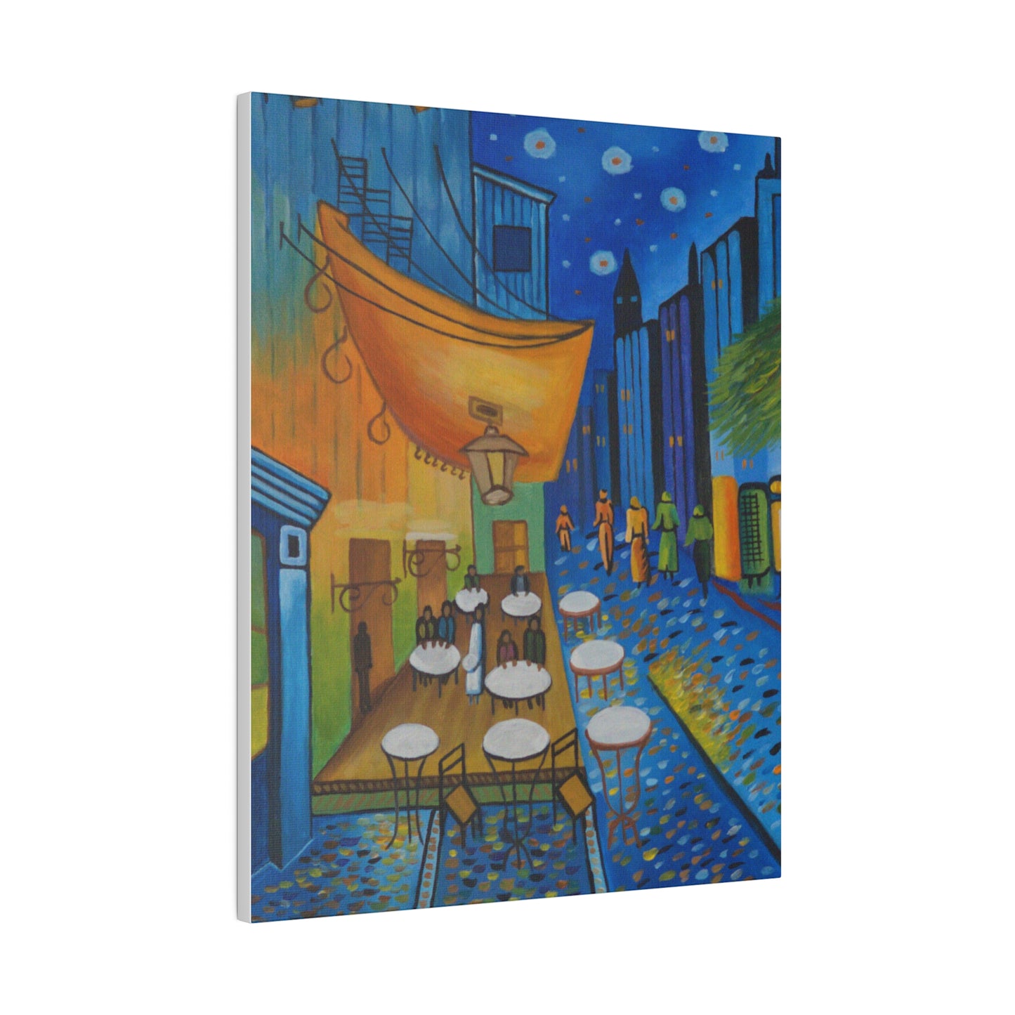 Cafeteria Night Matte Canvas, Stretched, 0.75"