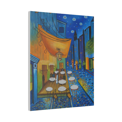 Cafeteria Night Matte Canvas, Stretched, 0.75"