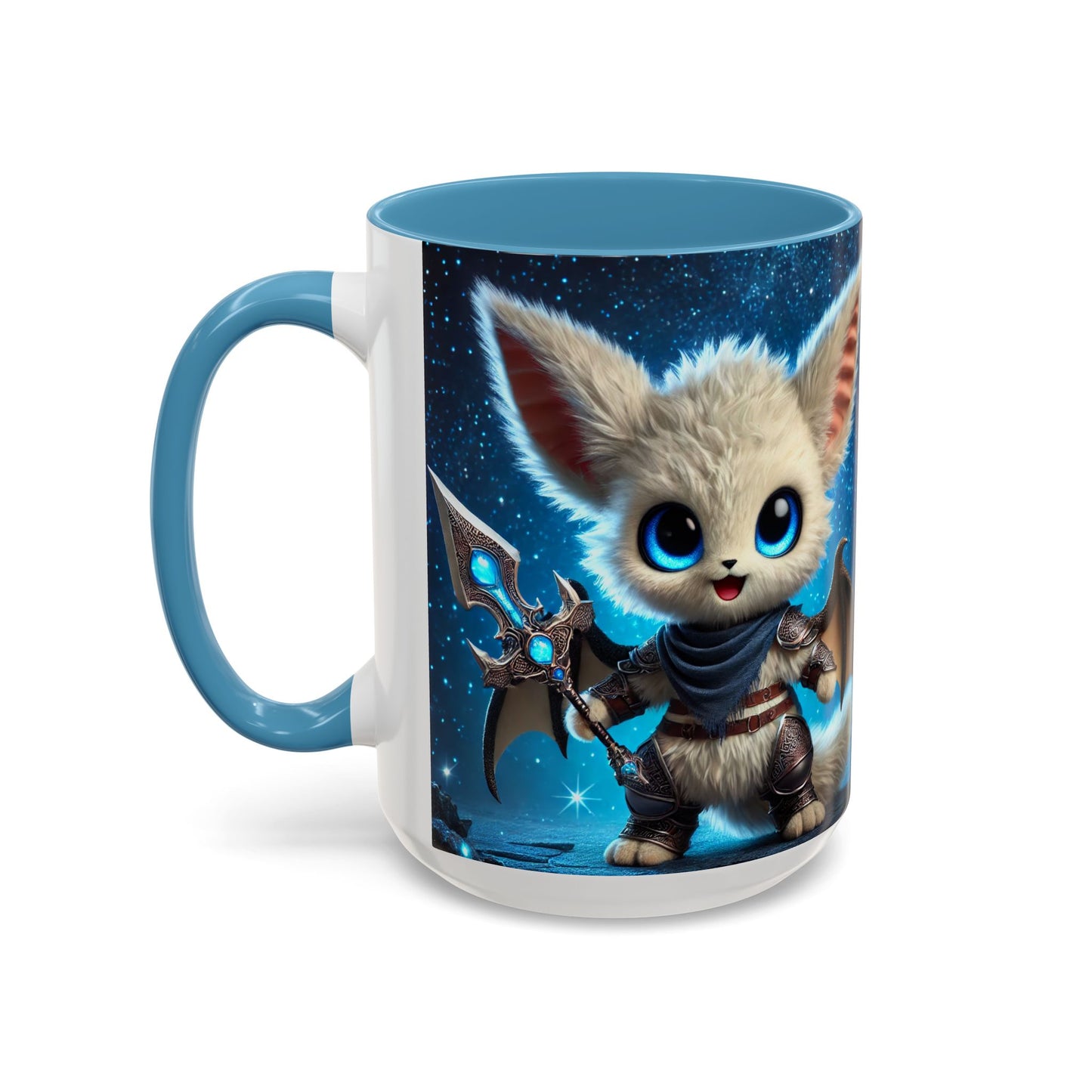 Accent Coffee Mug (11, 15oz) Valor the Valiant Fairyland Guardian, Magical and Fantasy Mug