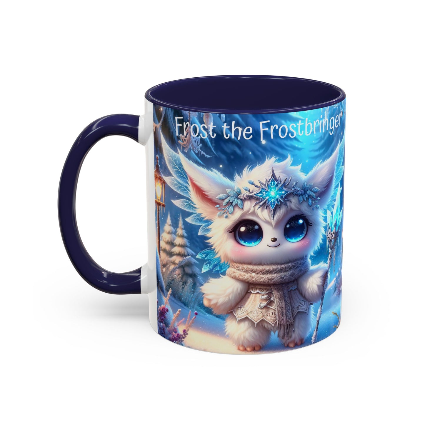 Accent Mug (11, 15oz) Frost the Frostbringer Fairyland Guardian, Magical and Fantasy Mug