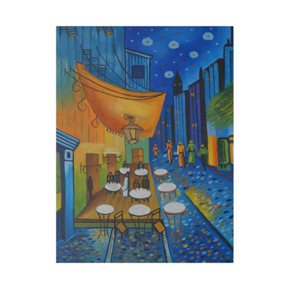 Cafeteria Night Matte Canvas, Stretched, 0.75"