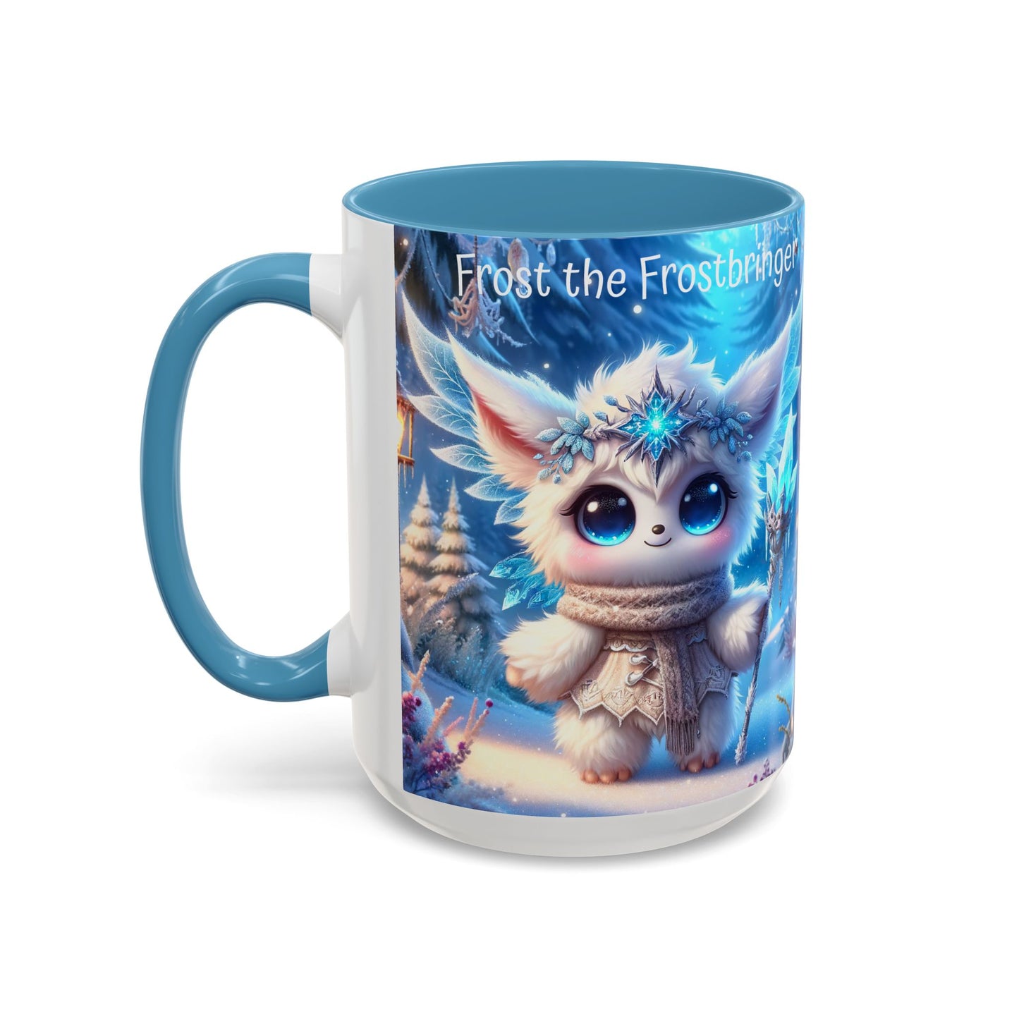 Accent Mug (11, 15oz) Frost the Frostbringer Fairyland Guardian, Magical and Fantasy Mug