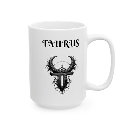 Taurus Ceramic Mug, (11oz, 15oz)