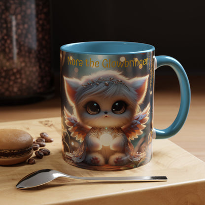 Accent Coffee Mug (11, 15oz) Nora the Glowbringer Fairyland Guardian, Magical and Fantasy Mug