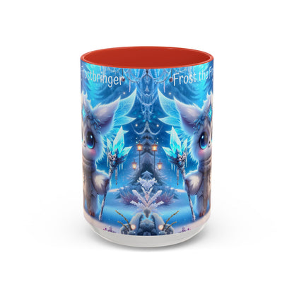 Accent Mug (11, 15oz) Frost the Frostbringer Fairyland Guardian, Magical and Fantasy Mug