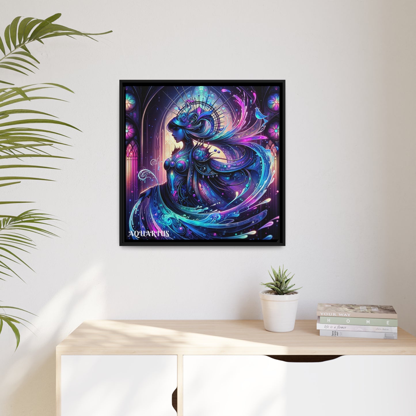 AQUARIUS Matte Canvas, Black Frame