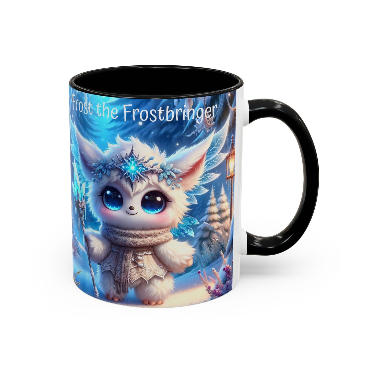 Accent Mug (11, 15oz) Frost the Frostbringer Fairyland Guardian, Magical and Fantasy Mug