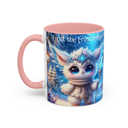 Accent Mug (11, 15oz) Frost the Frostbringer Fairyland Guardian, Magical and Fantasy Mug