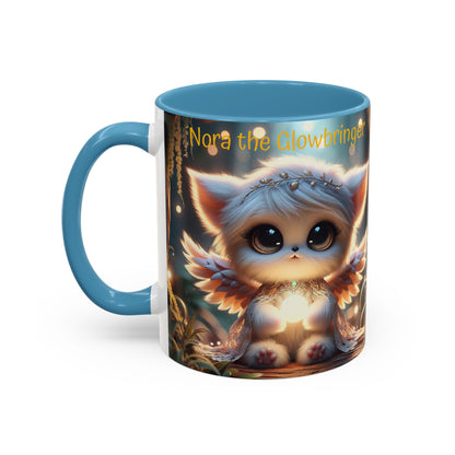 Accent Coffee Mug (11, 15oz) Nora the Glowbringer Fairyland Guardian, Magical and Fantasy Mug