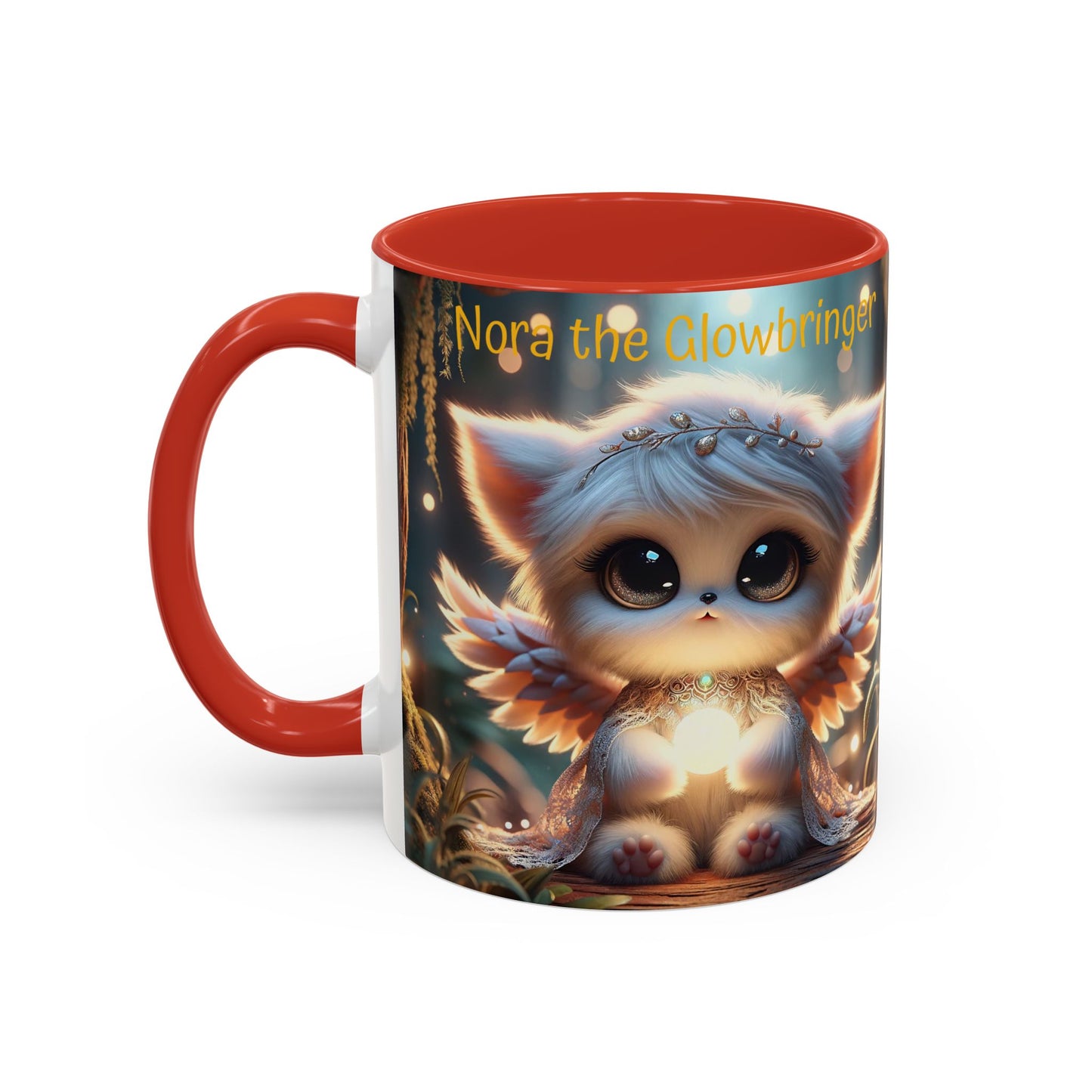 Accent Coffee Mug (11, 15oz) Nora the Glowbringer Fairyland Guardian, Magical and Fantasy Mug