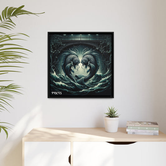 PISCES Matte Canvas, Black Frame