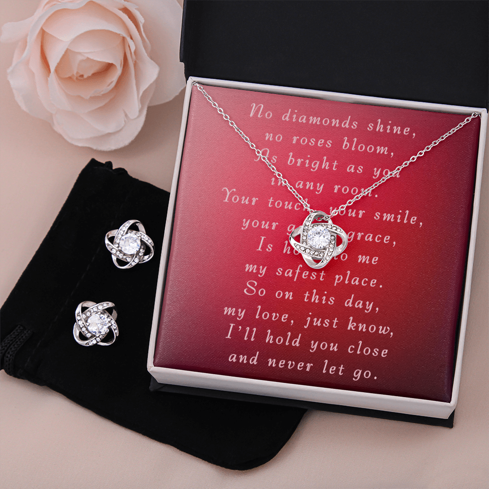 Valentine's Day Love Knot Necklace & Earring Set