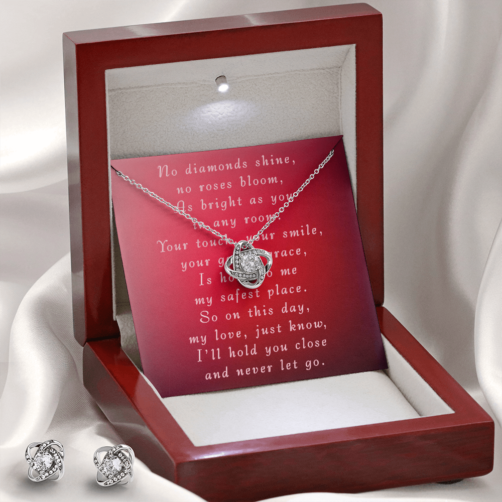 Valentine's Day Love Knot Necklace & Earring Set