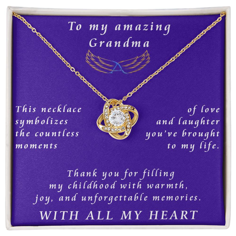 From Granddaughter to Grandmother Love Knot Necklace