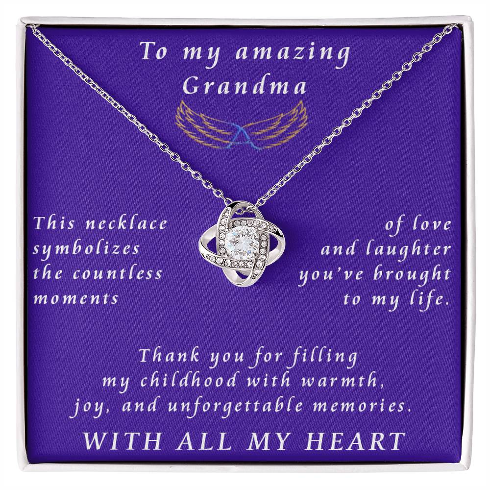 From Granddaughter to Grandmother Love Knot Necklace