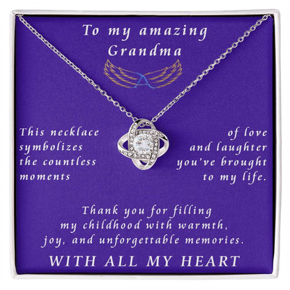 From Granddaughter to Grandmother Love Knot Necklace