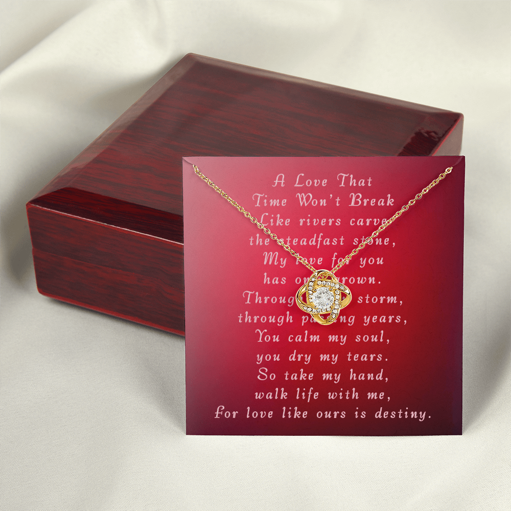 Valentine's Day Love Knot Necklace with card