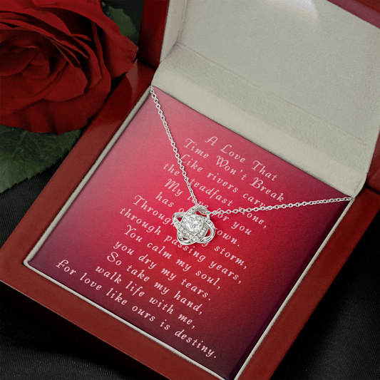 Valentine's Day Love Knot Necklace with card